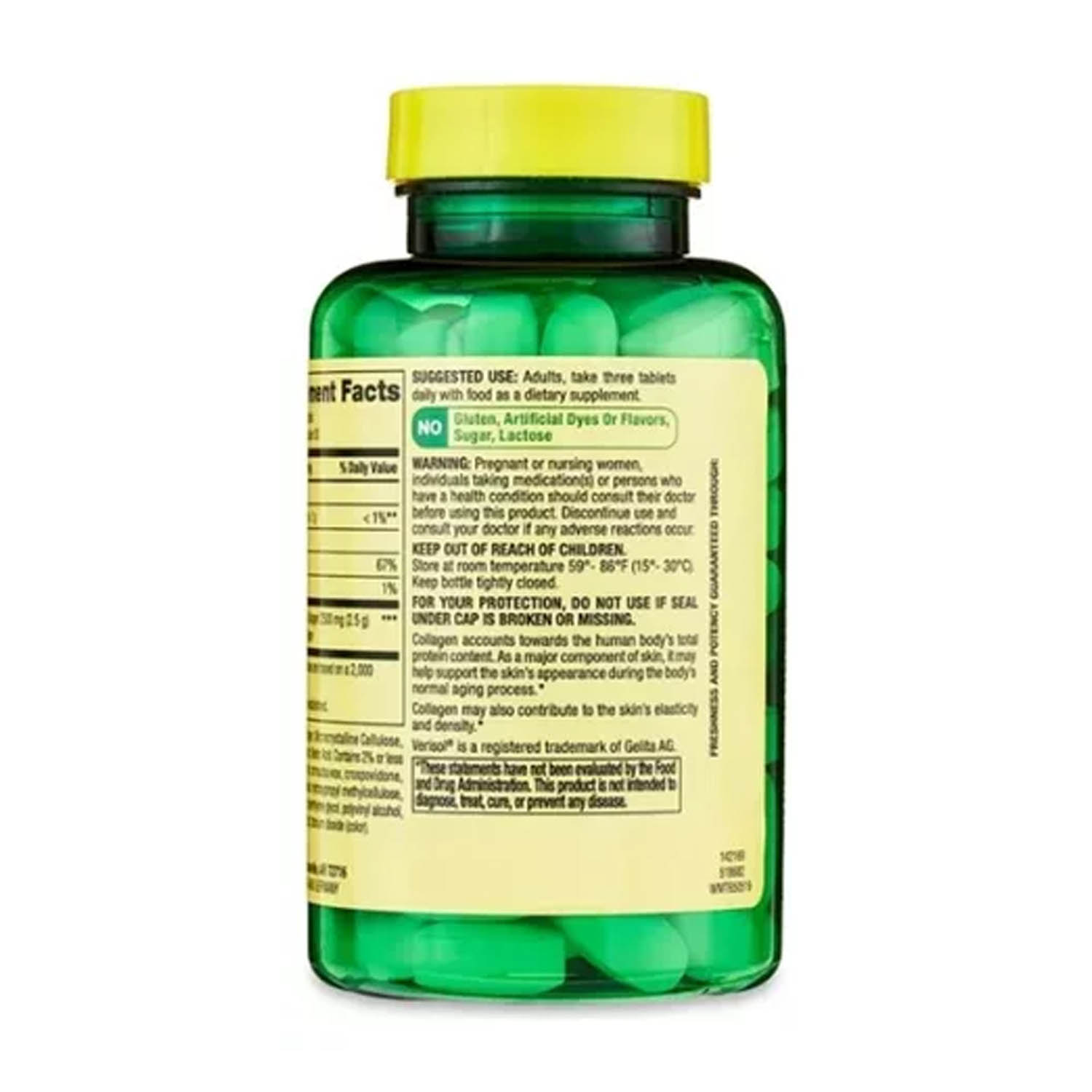 Foto 5 pulgar | Colágeno 2500mg más Vitamina C 60mg  Spring Valley 90 Tabletas Altamente Absorbible Bioactive Collagen