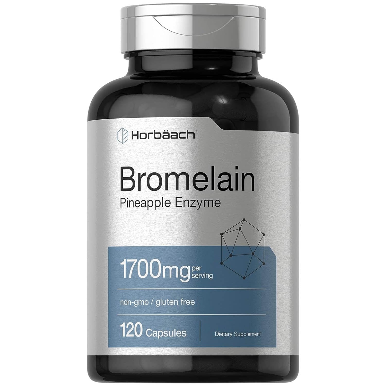 Bromelain  1700mg Horbaach 120 Capsulas Enzimas De Papaya Mejor Digestión Bromelina $785