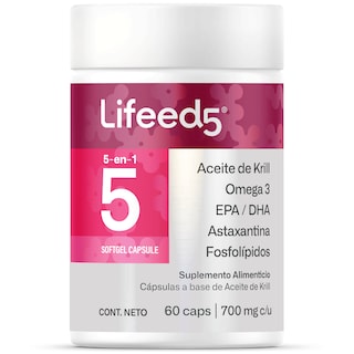 Foto 1 | Suplemento Aceite De Krill Omega 3 Lifeed5 60 Cápsulas