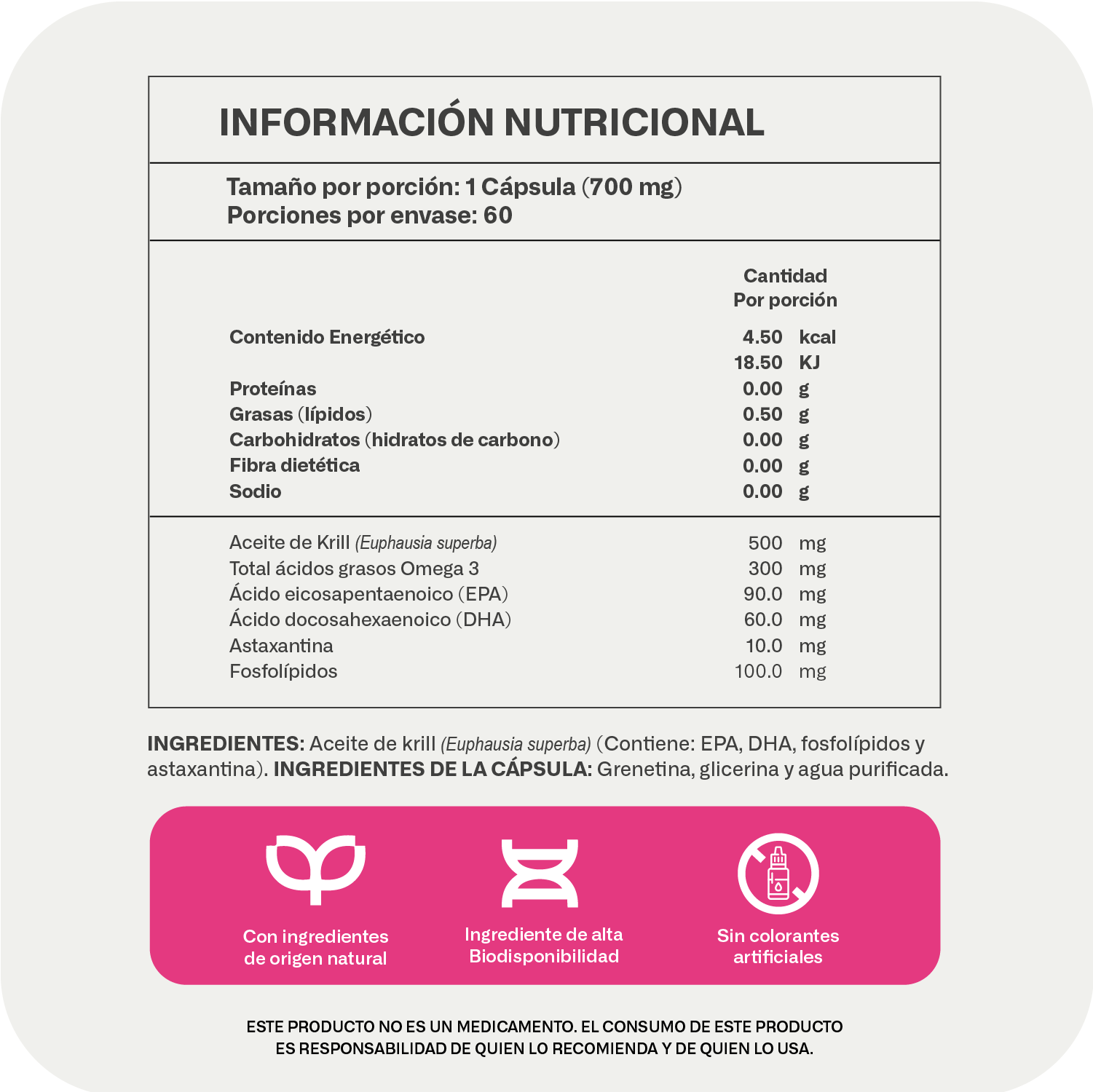 Foto 3 | Suplemento Aceite De Krill Omega 3 Lifeed5 60 Cápsulas