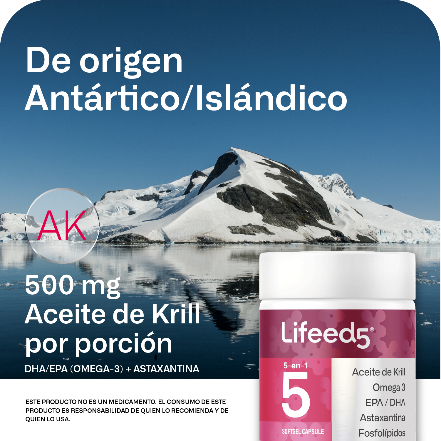 Foto 6 pulgar | Suplemento Aceite De Krill Omega 3 Lifeed5 60 Cápsulas