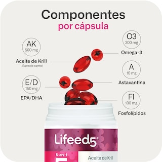 Foto 6 | Suplemento Aceite De Krill Omega 3 Lifeed5 60 Cápsulas