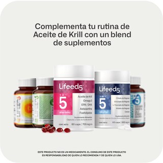 Foto 7 | Suplemento Aceite De Krill Omega 3 Lifeed5 60 Cápsulas