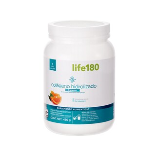 Foto 1 | Colágeno Hidrolizado en Polvo Life180 Sabor Naranja 450gr 5gr de Colágeno por Porción con 30 Porciones