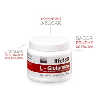 Foto 2 | L-glutamina Life180 en Polvo Sabor Ponche de Frutas 360gr 40 Porciones de 5gr