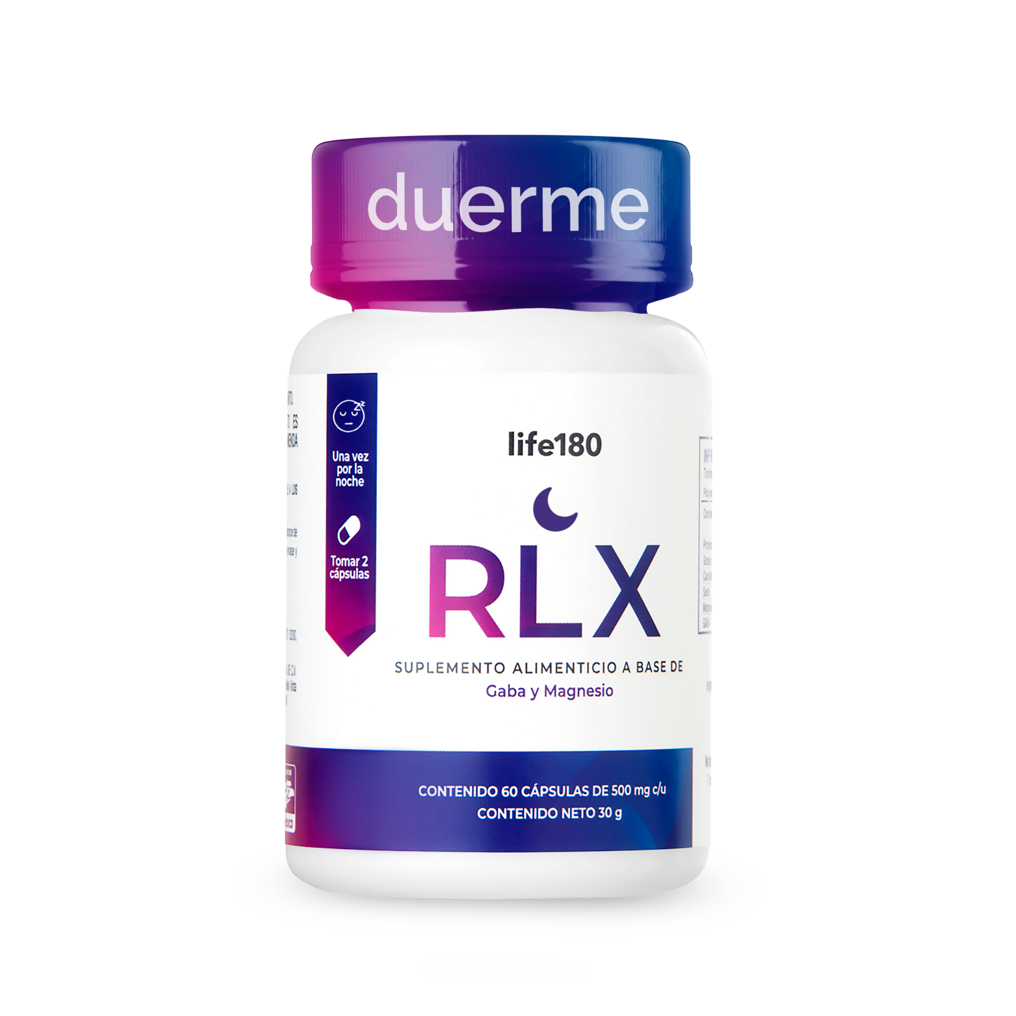 Foto 1 | Rlx Suplemento para Dormir Life180 Cápsulas de Gaba y Citrato de Magnesio 60 Cápsulas