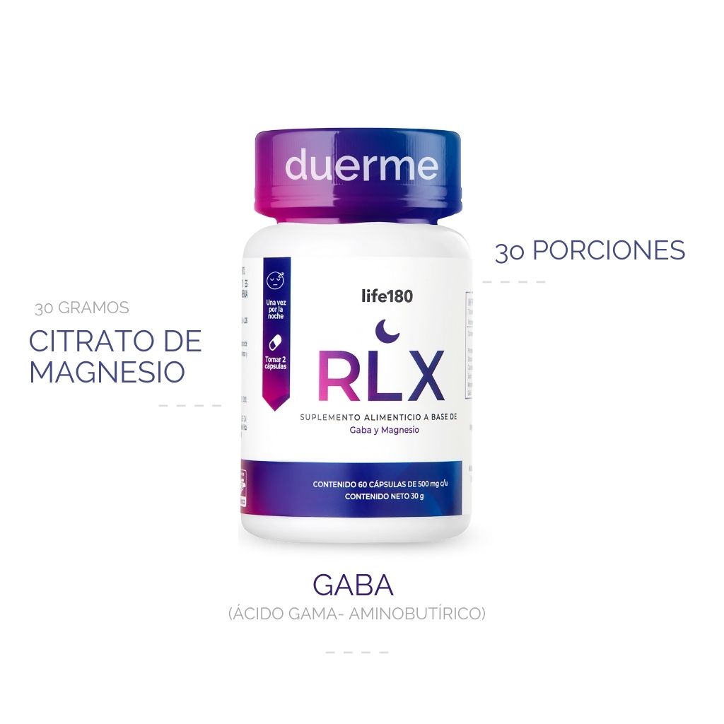 Foto 3 pulgar | Rlx Suplemento para Dormir Life180 Cápsulas de Gaba y Citrato de Magnesio 60 Cápsulas