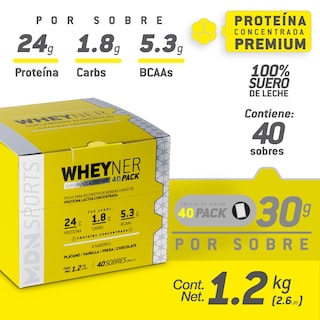 Foto 3 | Proteína Wheyner 40 Pack MDN