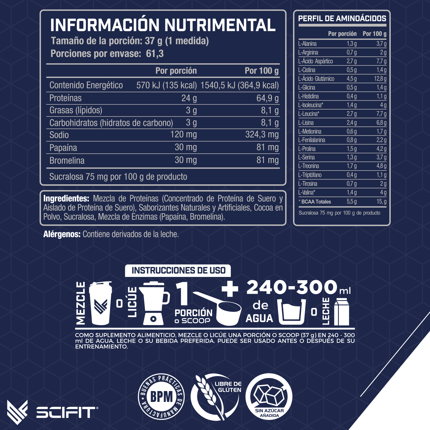 Foto 3 pulgar | Proteína Whey Scifit Sabor a Helado de Chocolate Suizo de 24 g