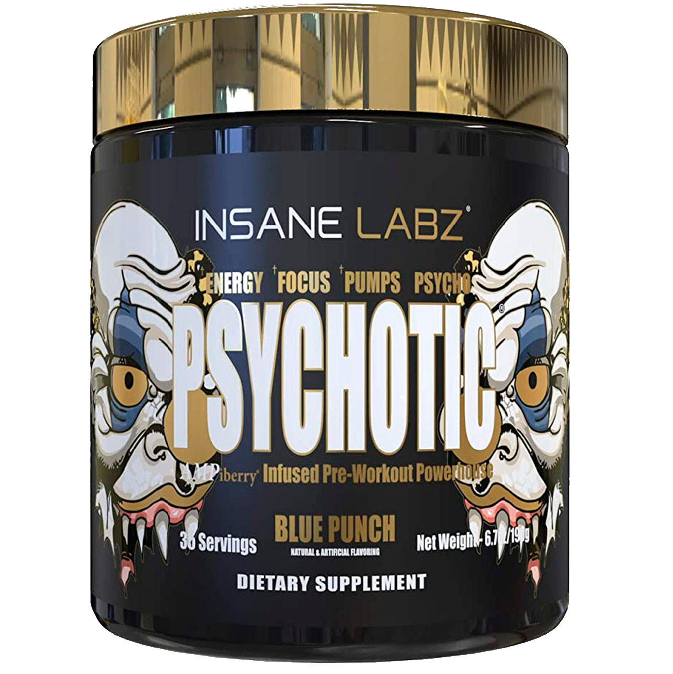 Foto 2 pulgar | Pre Entreno Psychotic Gold Insane Labz Oxido Nítrico 35 Servicios Blue Punch