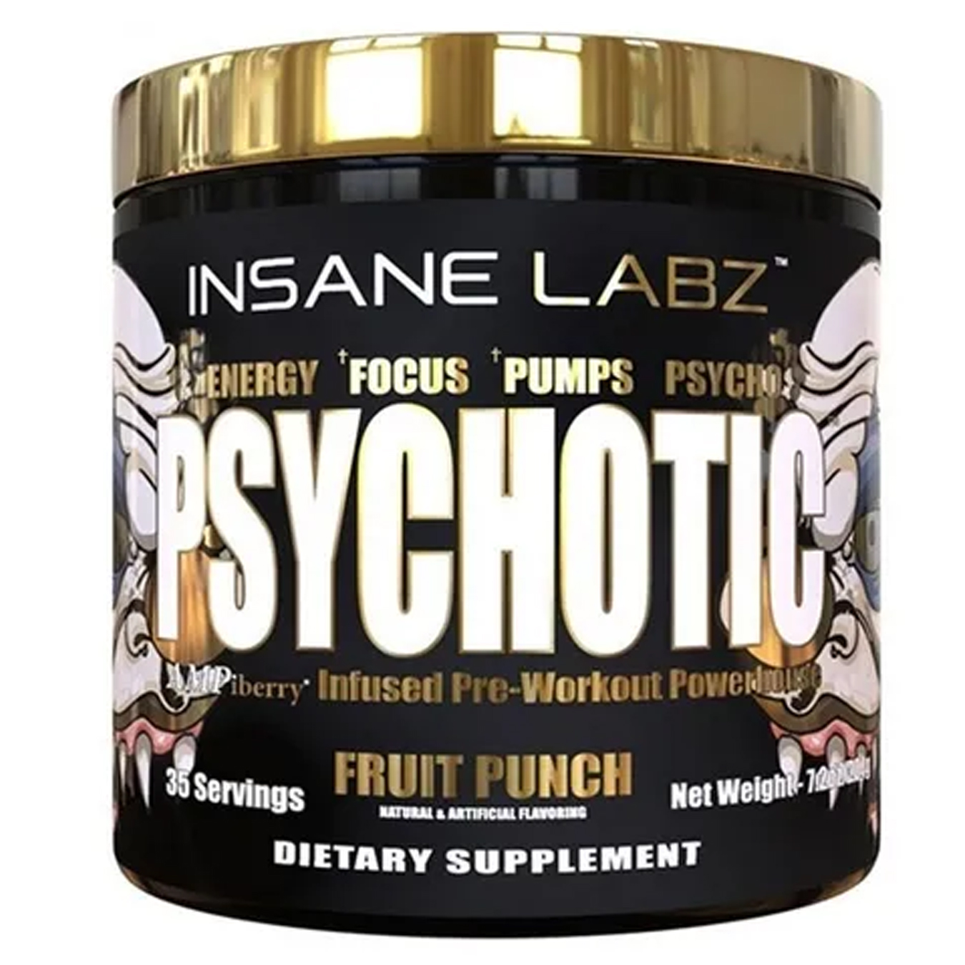 Foto 2 pulgar | Pre Entreno Psychotic Gold Insane Labz Oxido Nítrico 35 Servicios Fruit Punch