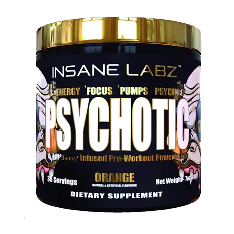 Foto 2 pulgar | Pre Entreno Psychotic Gold Insane Labz Oxido Nítrico Rinde 35 Servicios Sabor Naranja