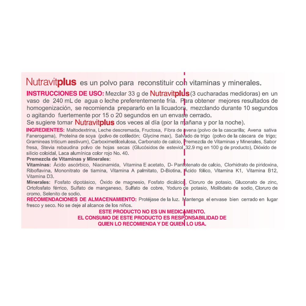 Foto 4 pulgar | Proteína Nutravitplus Sabor Fresa