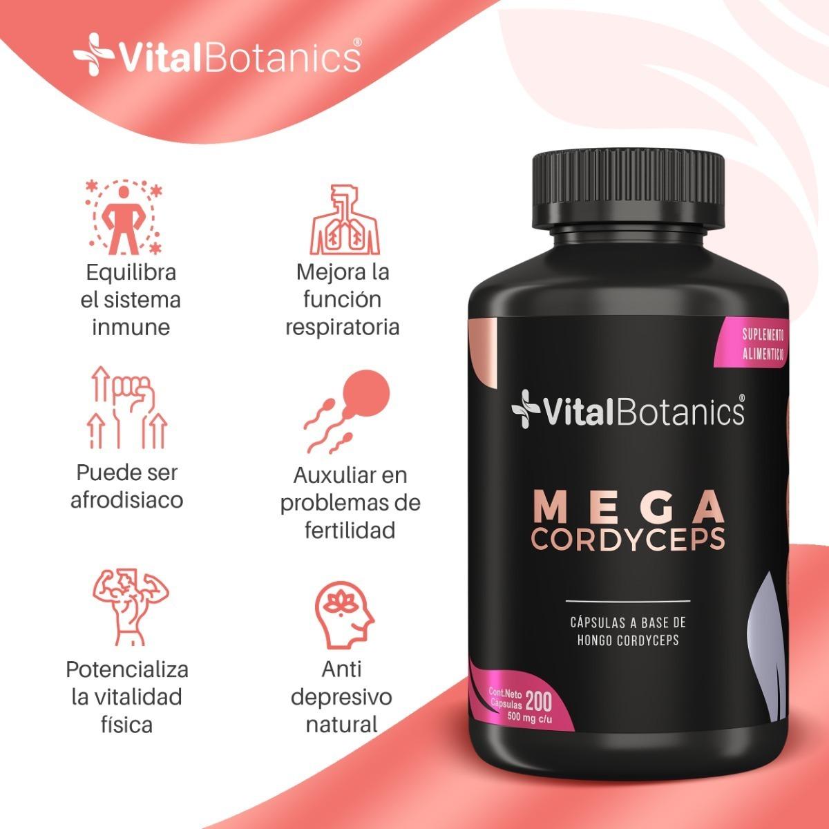 Foto 3 pulgar | Hongo Cordyceps Para Deportistas 200 Caps | Vitalbotanics