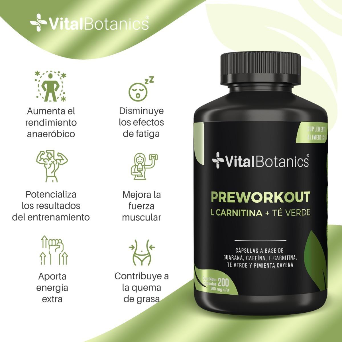 Foto 3 pulgar | Pre Workout Entrenamiento 200 Capsulas | Vitalbotanics