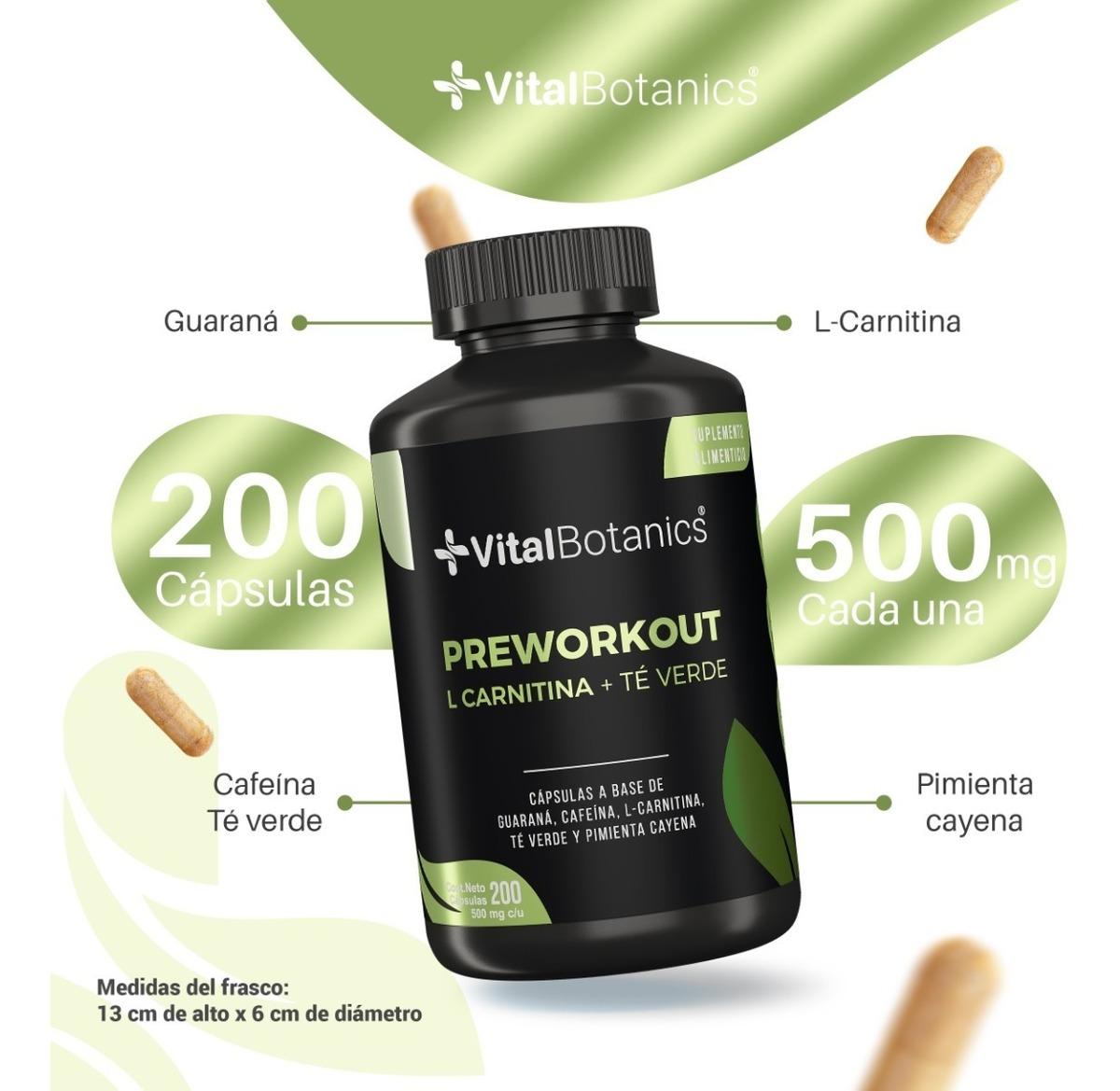 Foto 4 pulgar | Pre Workout Entrenamiento 200 Capsulas | Vitalbotanics