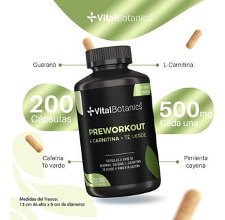Foto 3 | Pre Workout Entrenamiento 200 Capsulas | Vitalbotanics