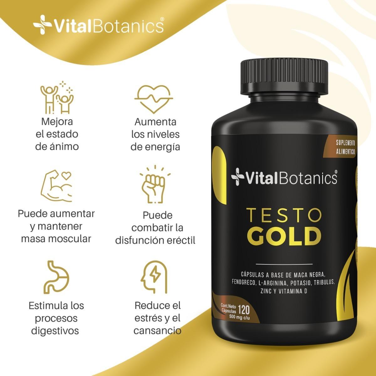 Foto 3 pulgar | Precursor Testo Gold Con Maca 120 Capsulas | Vitalbotanics