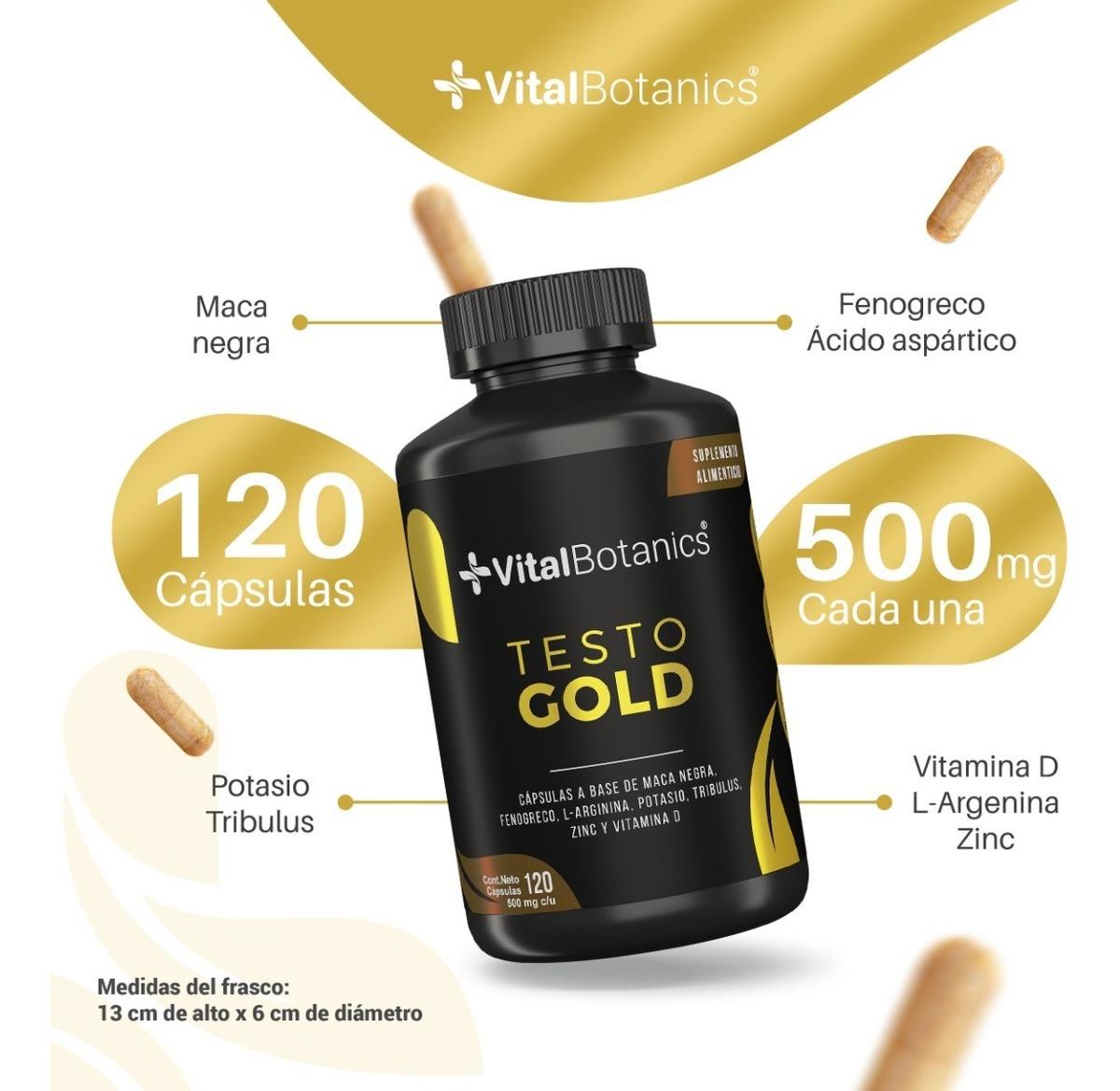 Foto 4 pulgar | Precursor Testo Gold Con Maca 120 Capsulas | Vitalbotanics