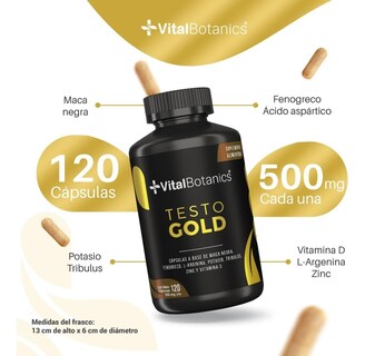 Foto 3 | Precursor Testo Gold Con Maca 120 Capsulas | Vitalbotanics