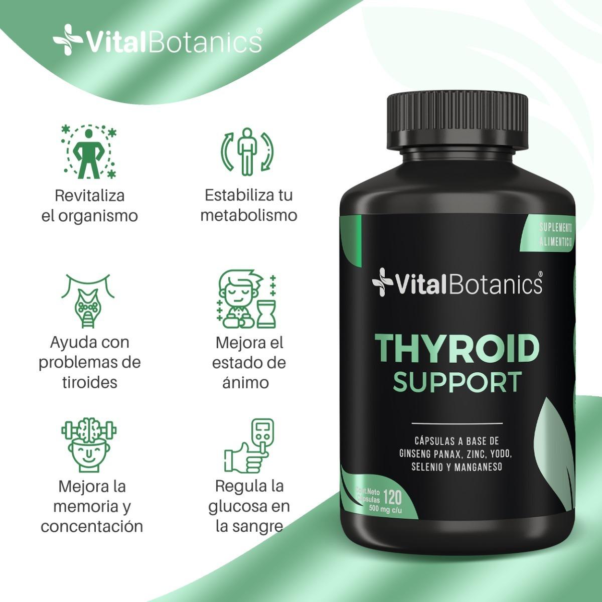 Foto 3 pulgar | Thyroid Support | Soporte Tiroides 120 Caps | Vitalbotanics