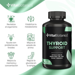 Foto 2 | Thyroid Support | Soporte Tiroides 120 Caps | Vitalbotanics