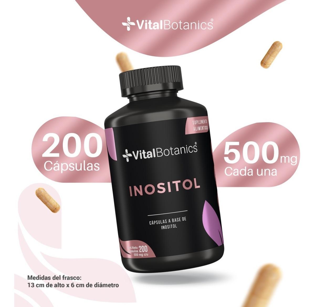 Foto 4 pulgar | Inositol Puro 500mg Con 200 Caps | Suplementos Vitalbotanics