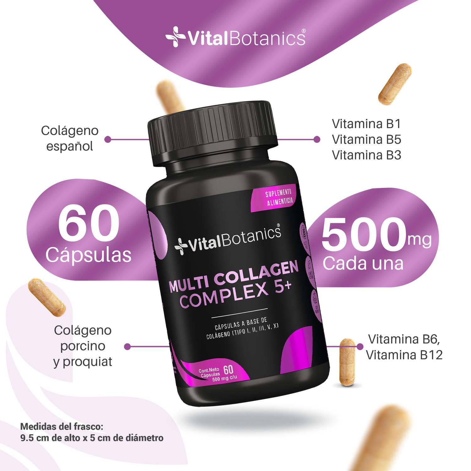 Foto 4 pulgar | Multi Collagen Complex 5+ | 60 Capsulas | Suplemento Alimenticio A Base Colageno Y Vitamina B12.