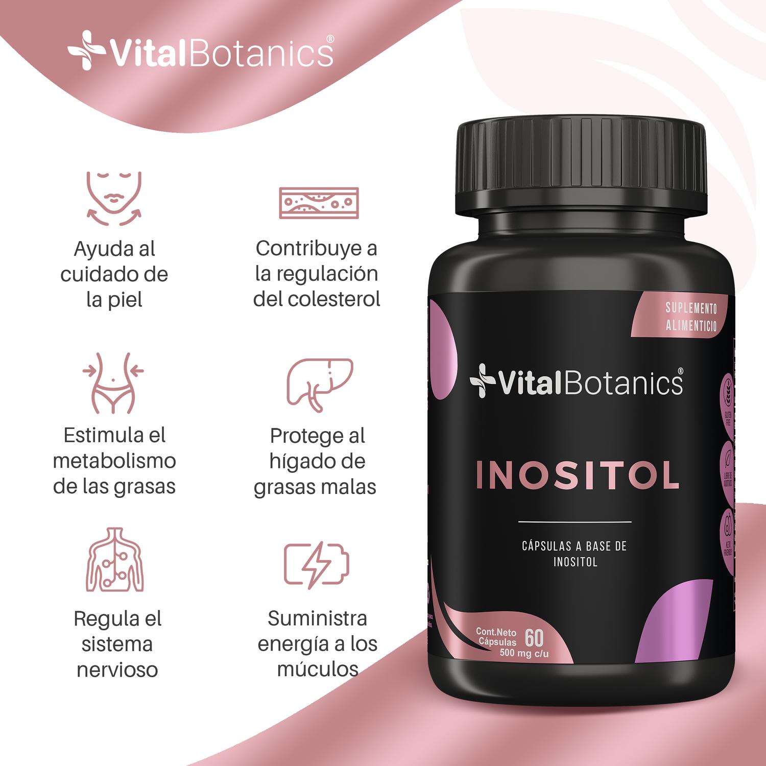 Foto 3 pulgar | Inositol Puro| 60 Capsulas| VitalBotanics