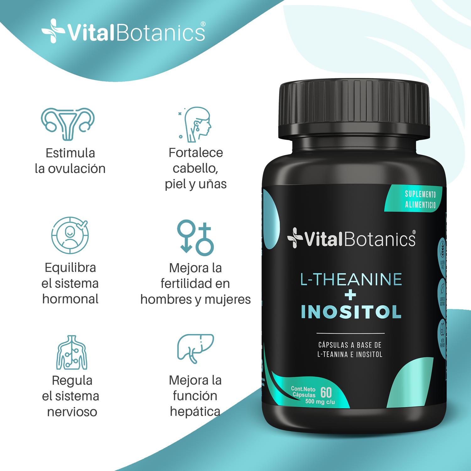 Foto 3 pulgar | L-theanine + Inositol |60 Capsulas| Suplemento Alimenticio A Base De L Teanina E E Inositol.