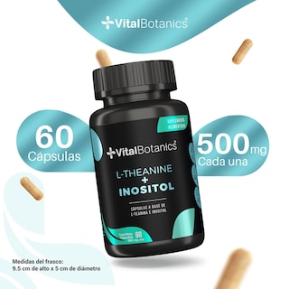 Foto 3 | L-theanine + Inositol |60 Capsulas| Suplemento Alimenticio A Base De L Teanina E E Inositol.