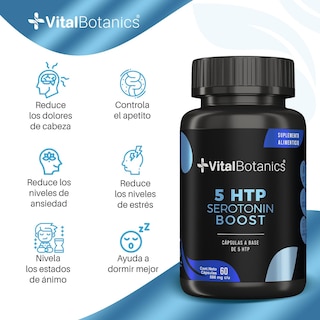 Foto 2 | 5 Htp Serotonin Boost | 60 Capsulas| Suplemento Alimenticio A Base De 5htp Y Excipiente.
