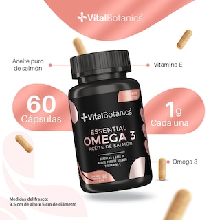 Foto 3 | Essential Omega 3| Aceite Puro De Salmón Con Vitamina E | Suplemento Multivitaminico Para Adultos.