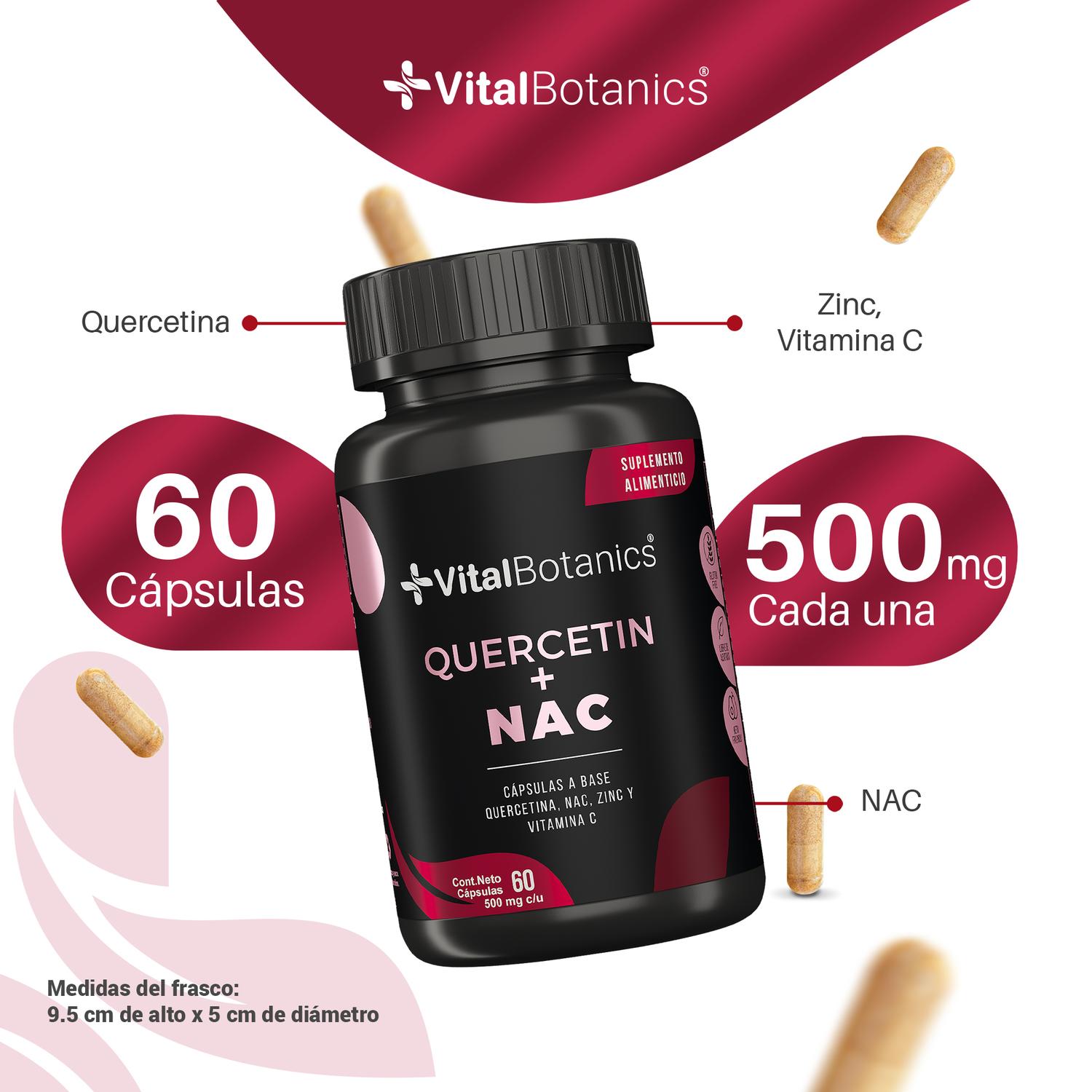 Foto 4 pulgar | Quercetina + Nac| 60 Capsulas |suplemento Alimenticio A Base De Quercetina, Nac, Zinc Y Vitamina C
