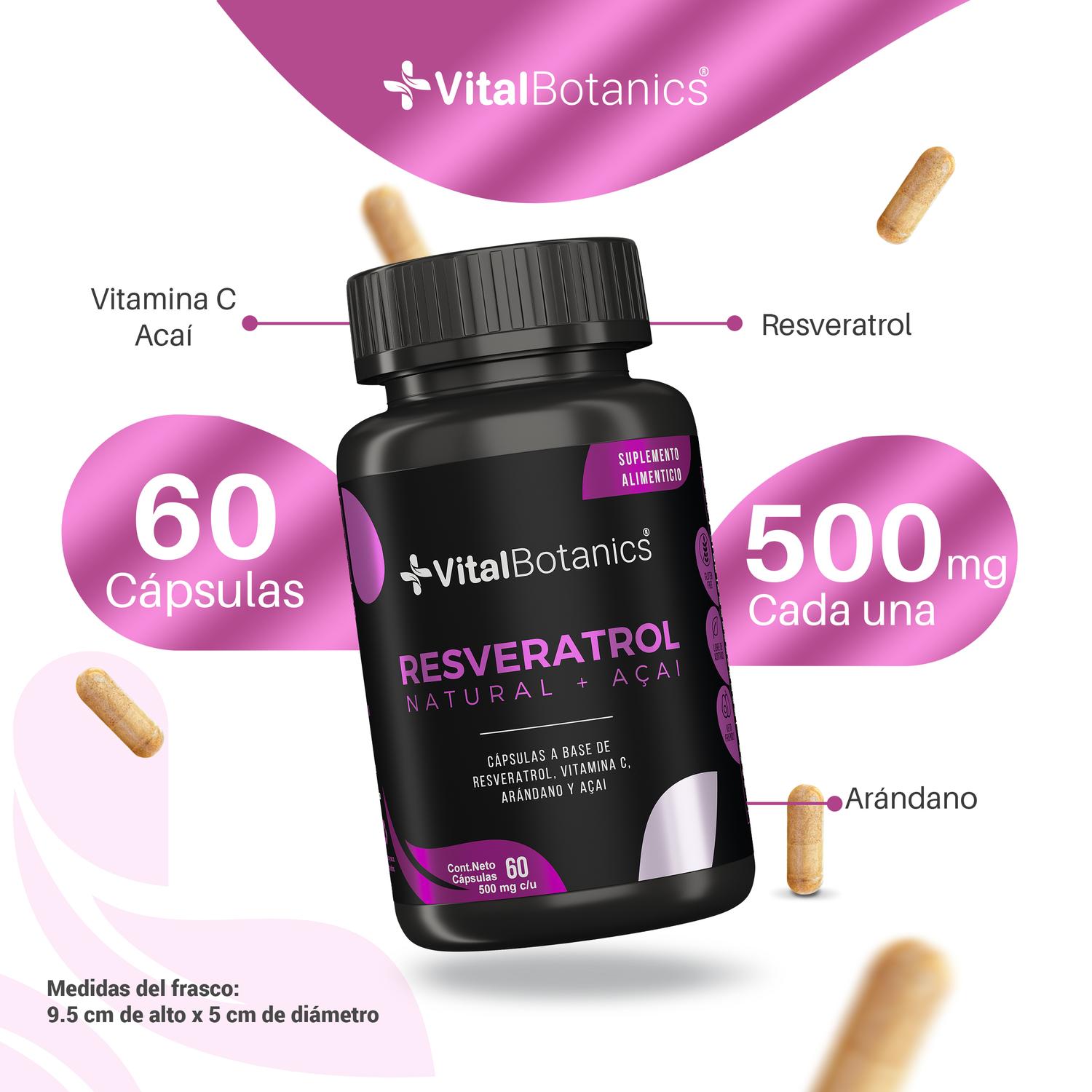 Foto 4 pulgar | Resveratrol + Acai | Suplemento Multivitamínico Con Vitamina C, Resveratrol, Arandano Y Acaí.