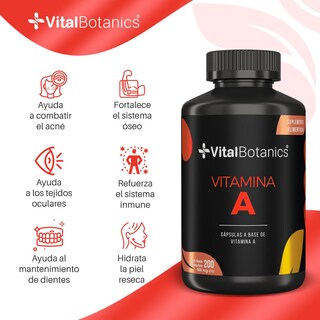Foto 2 | Vitamina A |200 Capsulas | Suplemento Alimenticio A Base De Vitamina A | Multivitaminico.