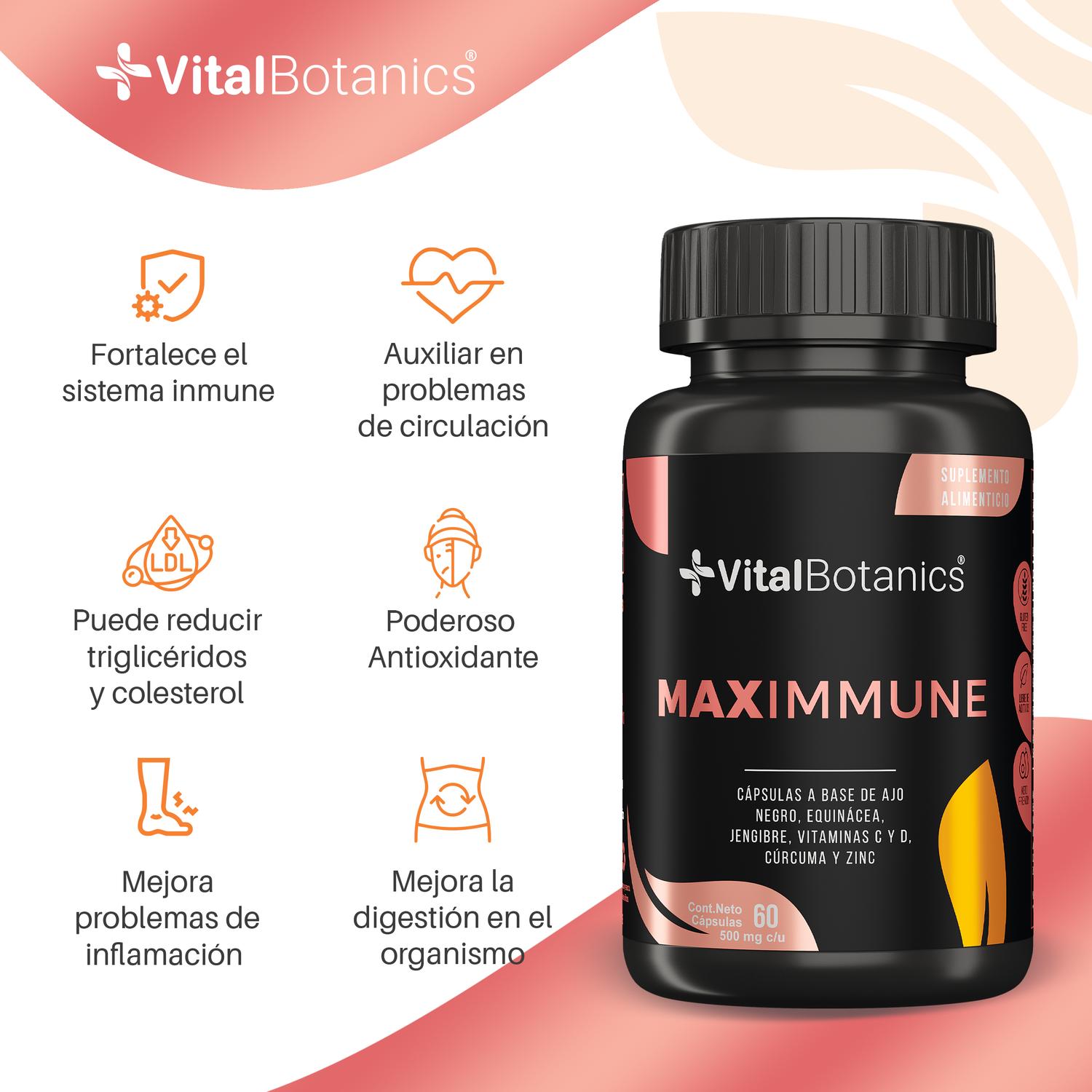 Foto 3 pulgar | Maximmune 60 Capsulas Suplemento Multivitamínico 6 En 1 VitalBotanics