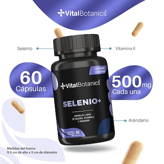 Foto 3 | Selenio + Con 60 Capsulas | Suplemento Alimenticio A Base De Selenio, Vitamina E Y Arandanos.