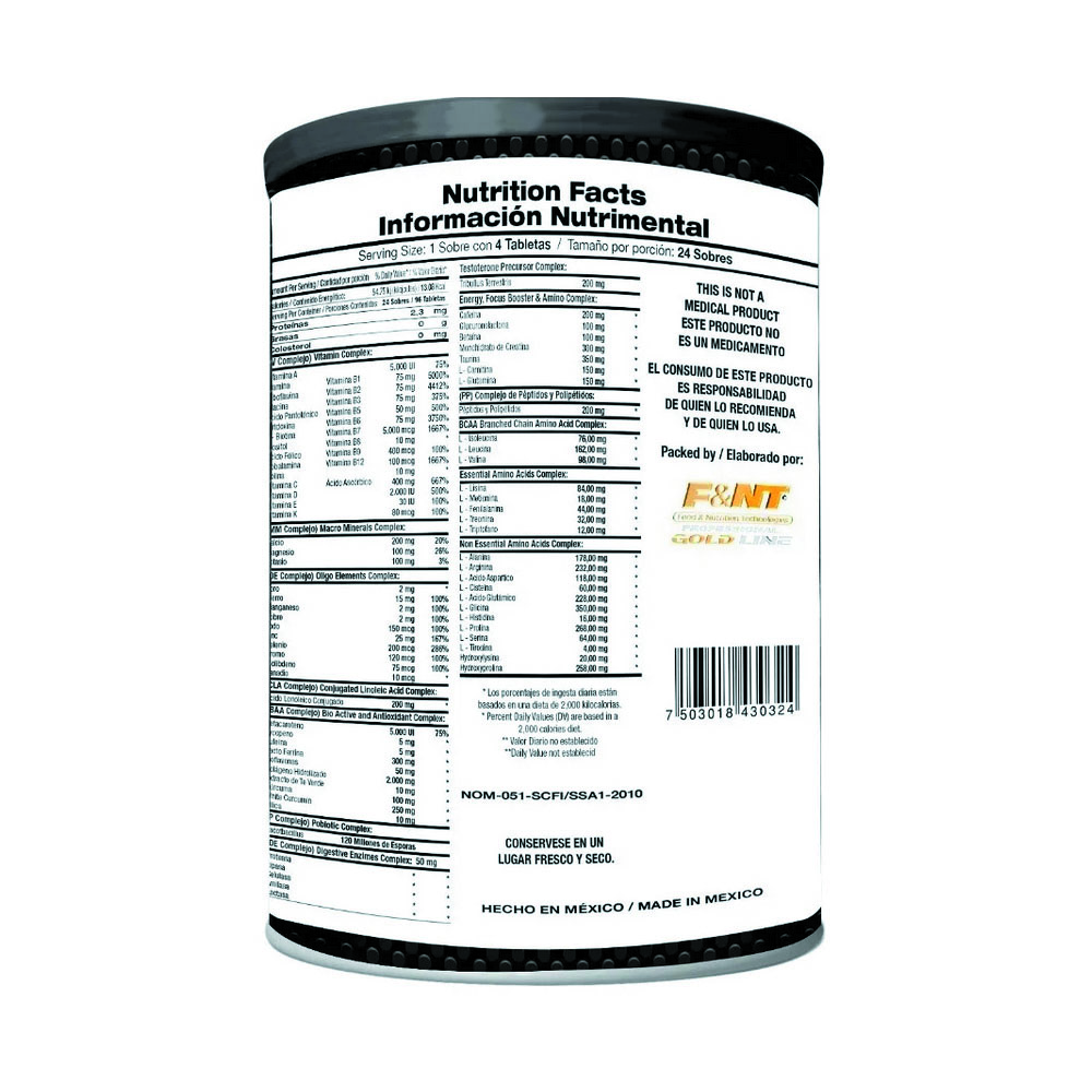 Foto 2 | Multivitamínico Beast Booster F&nt 96 Tabs 24 Serv Premium