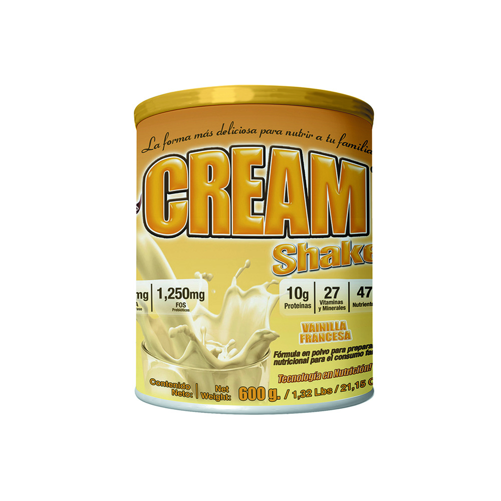 Suplemento en Polvo Food & Nutrition Technologies Cream Shake Sabor Vainilla Francesa 600 G Familiar - Infantil