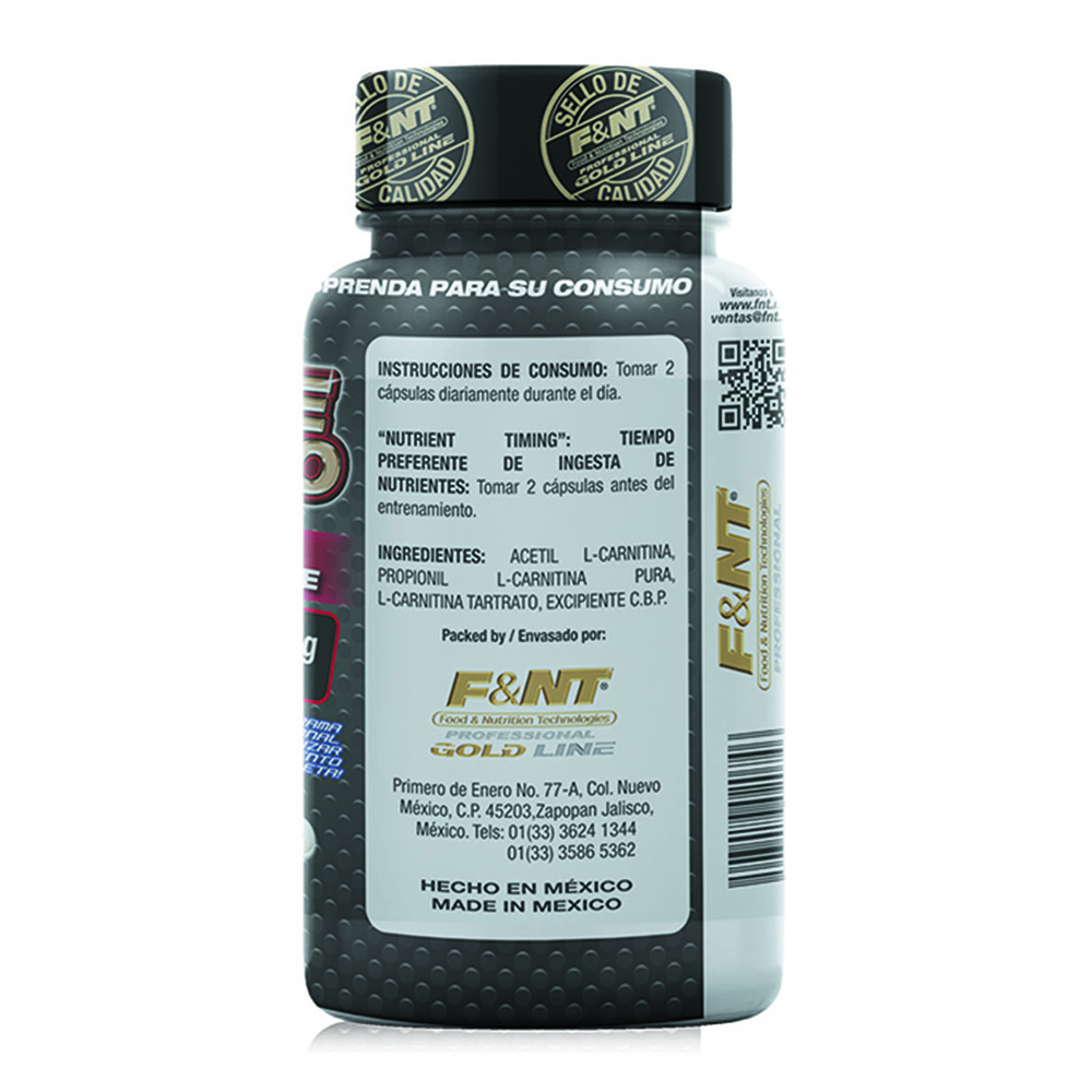 Foto 3 pulgar | L-carnitina Pura Food & Nutrition Technologies con 100 Capsulas de 600 mg
