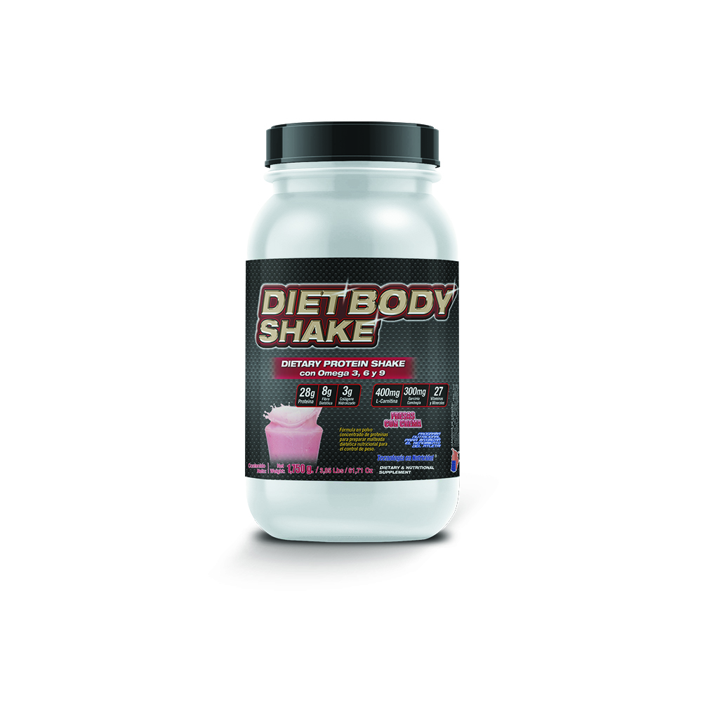 Malteada Dietética para Bajar de Peso Sabor Fresas con Crema Diet Body Shake 1.750gr F&NT