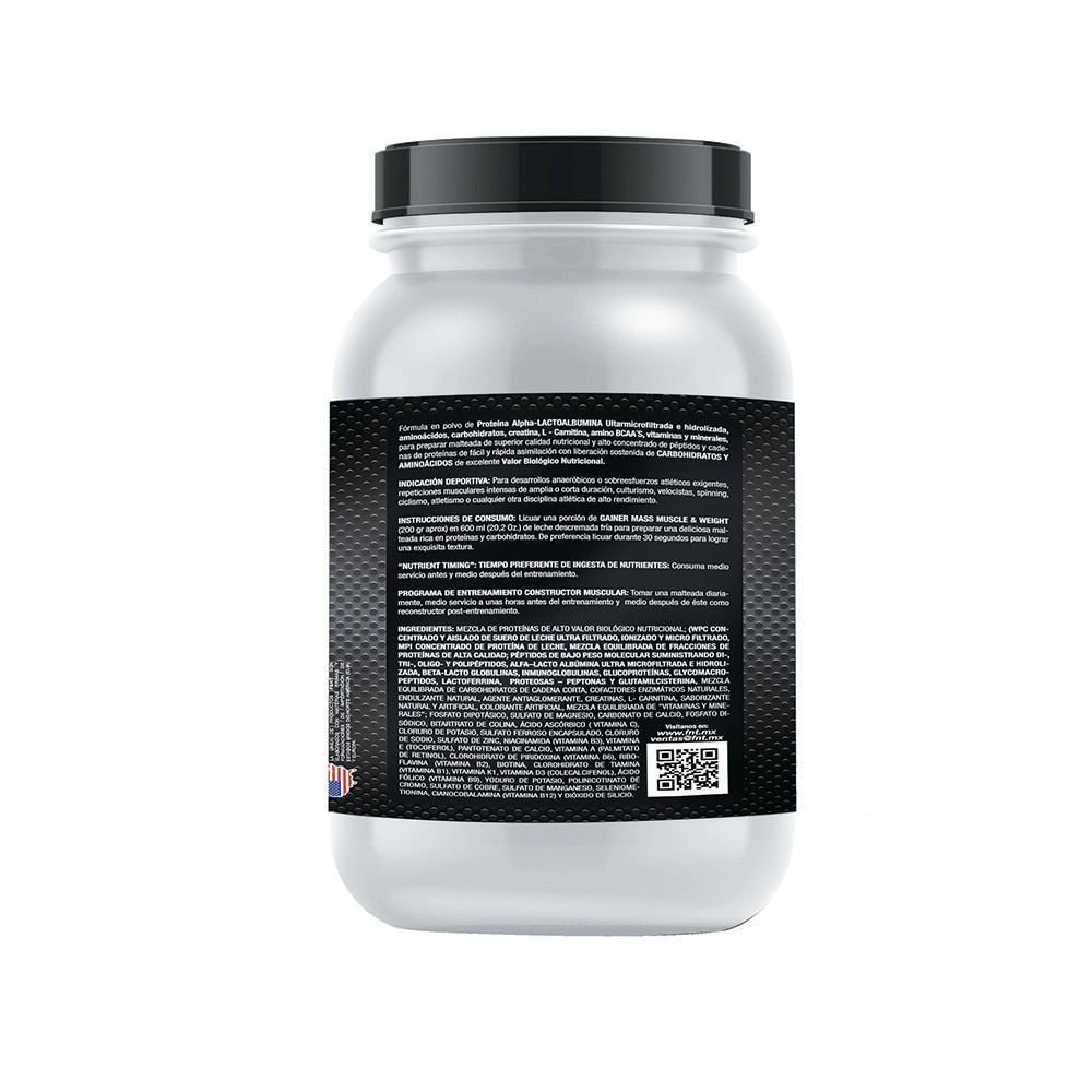 Gainer Mass Muscle & Weight 2000 G Proteína F&Nt Sabor Vainilla Francesa |  