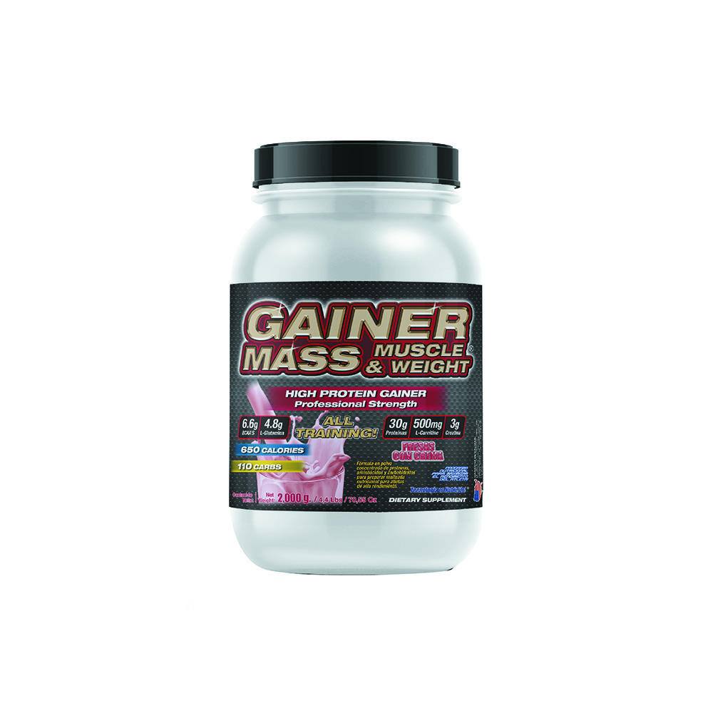 Foto 2 pulgar | Gainer Mass Muscle & Weight 2000 g Proteína F&nt Sabor Fresas con Crema