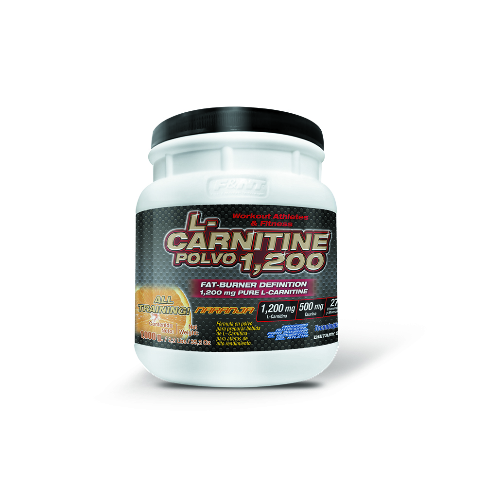 Foto 2 pulgar | L-carnitina 1,000g Food & Nutrition Technologies 1,200 Mg L Carnitina Sabor Naranja