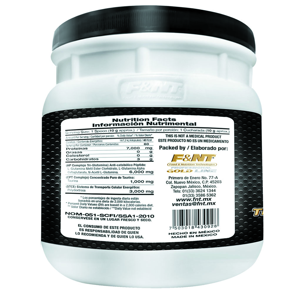 Foto 3 pulgar | L Glutamina 600 gr Food & Nutrition Technologies Sin Sabor