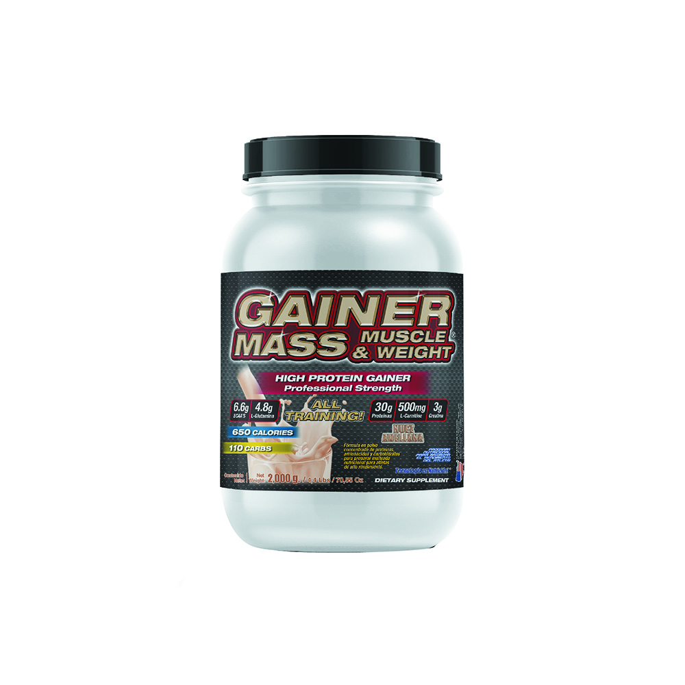 Foto 2 pulgar | Gainer Mass Muscle & Weight 2000 g Proteína F&nt Sabor Nuez