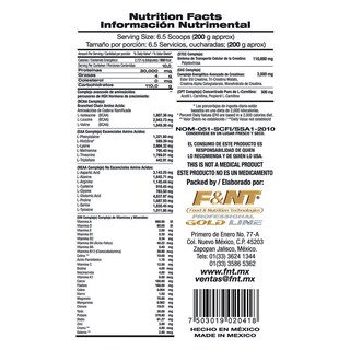 Foto 3 | Gainer Mass Muscle & Weight 2000 g Proteína F&nt Sabor Nuez
