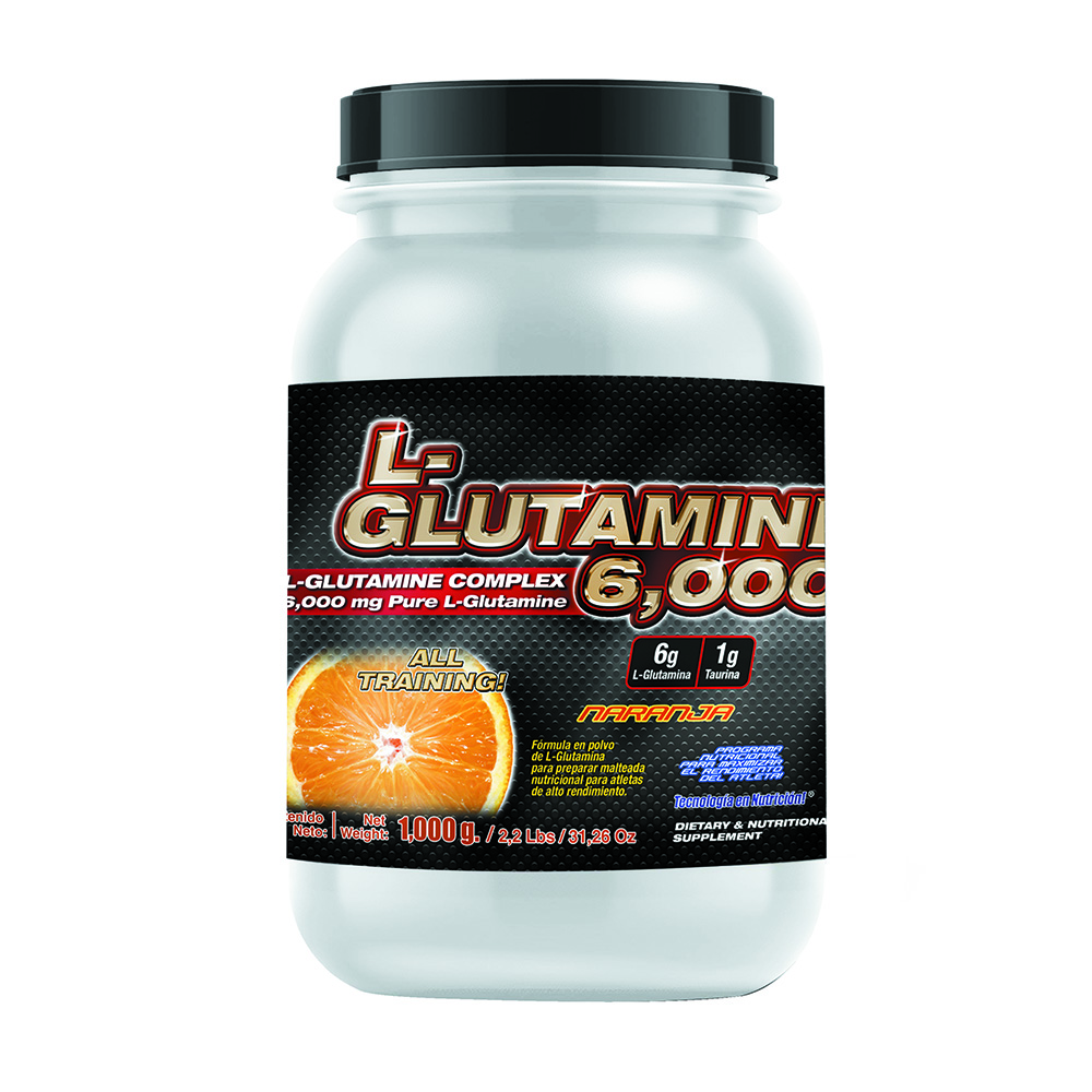 Foto 2 pulgar | L Glutamina 1,000 g Food & Nutrition Technologies Sabor Naranja