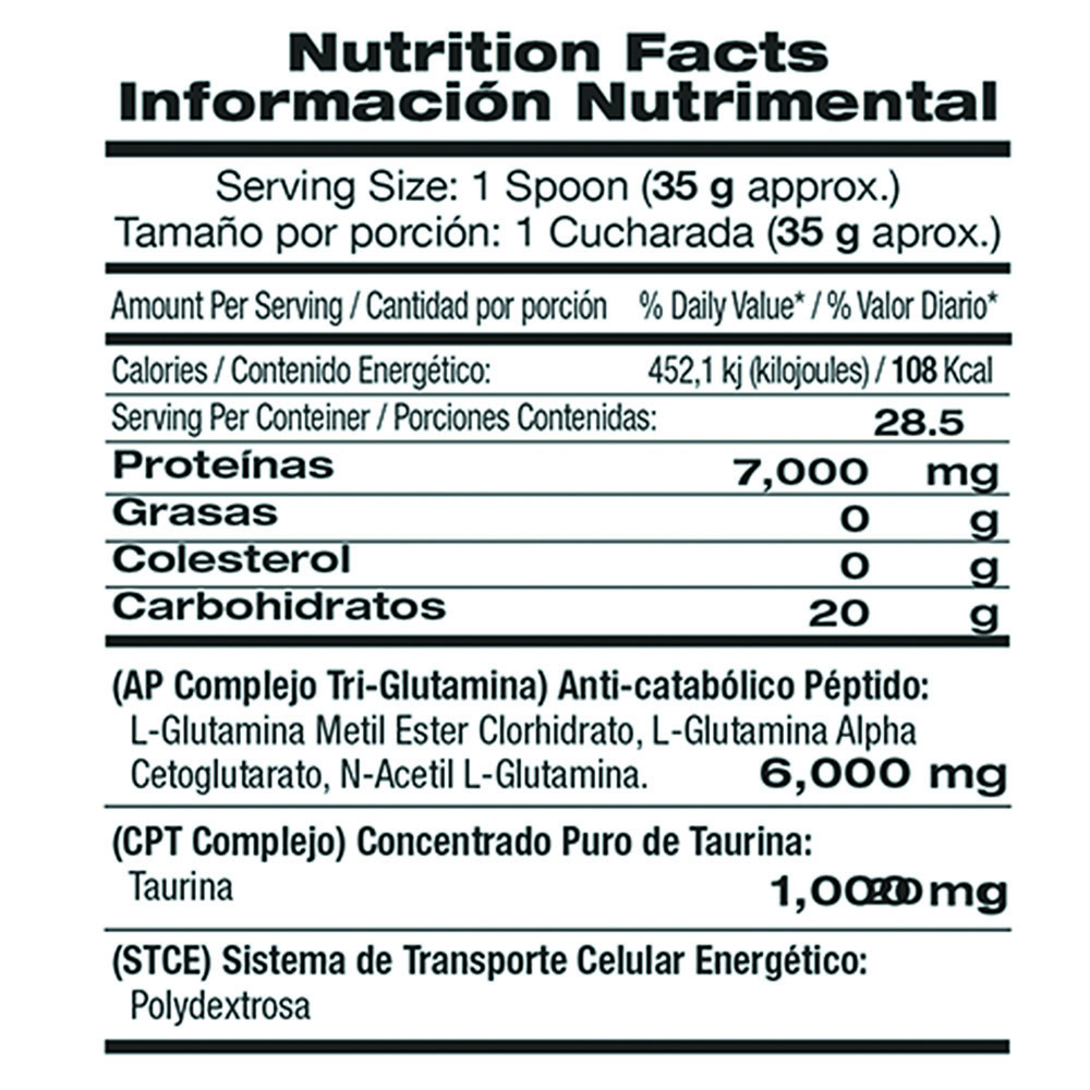 Foto 4 pulgar | L Glutamina 1,000 g Food & Nutrition Technologies Sabor Naranja